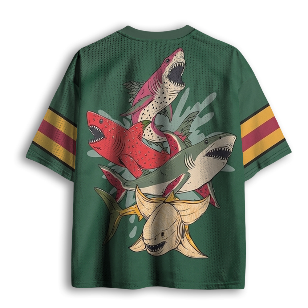 Baddiecat Funny Fruit Sharks Mesh Jersey