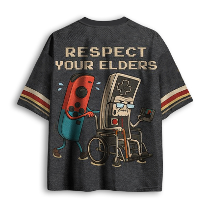 Baddiecat Funny Respect Your Elders Mesh Jersey