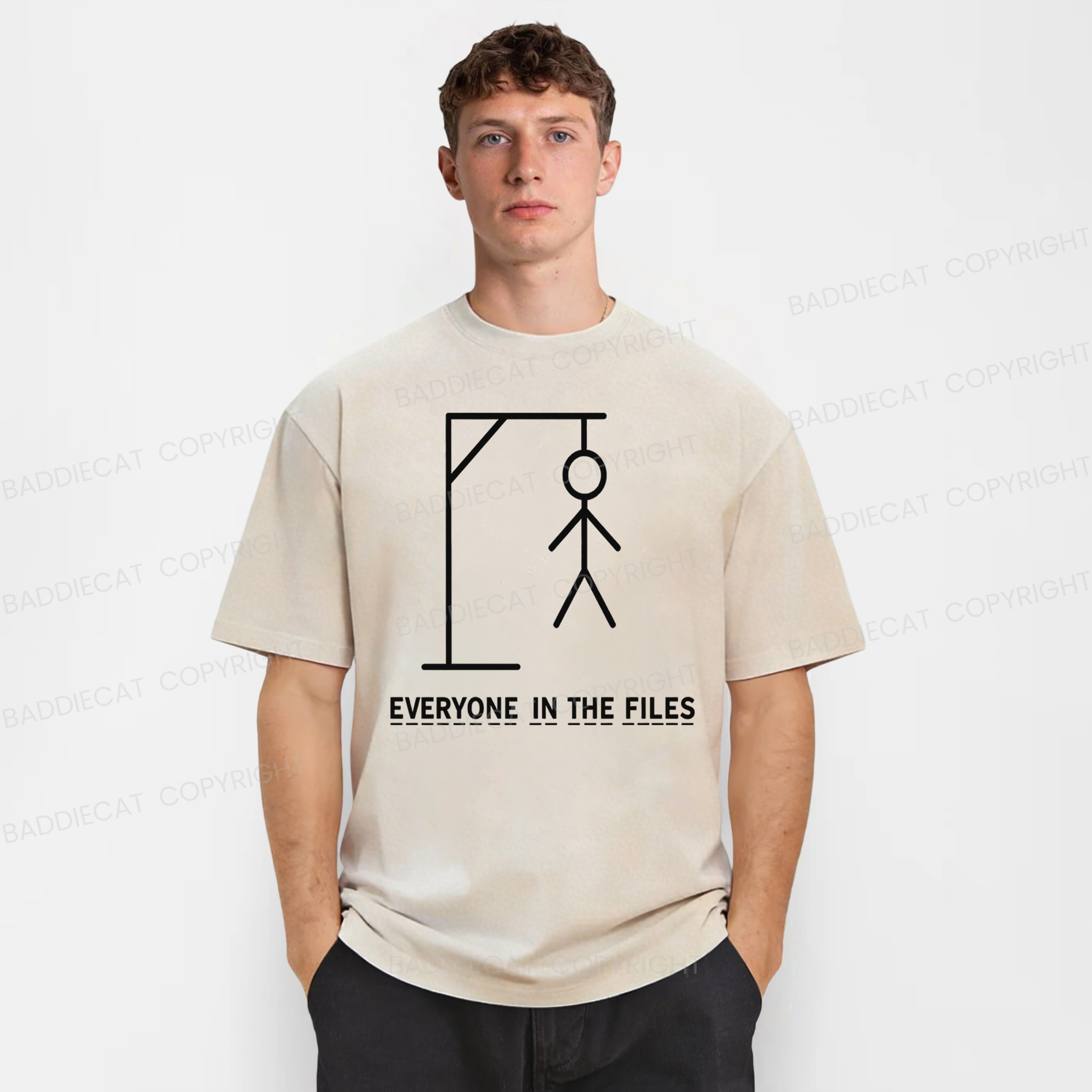 Baddiecat Everyone In The Files Washed T-shirt