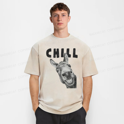 Baddiecat Chill Donkey Washed T-shirt