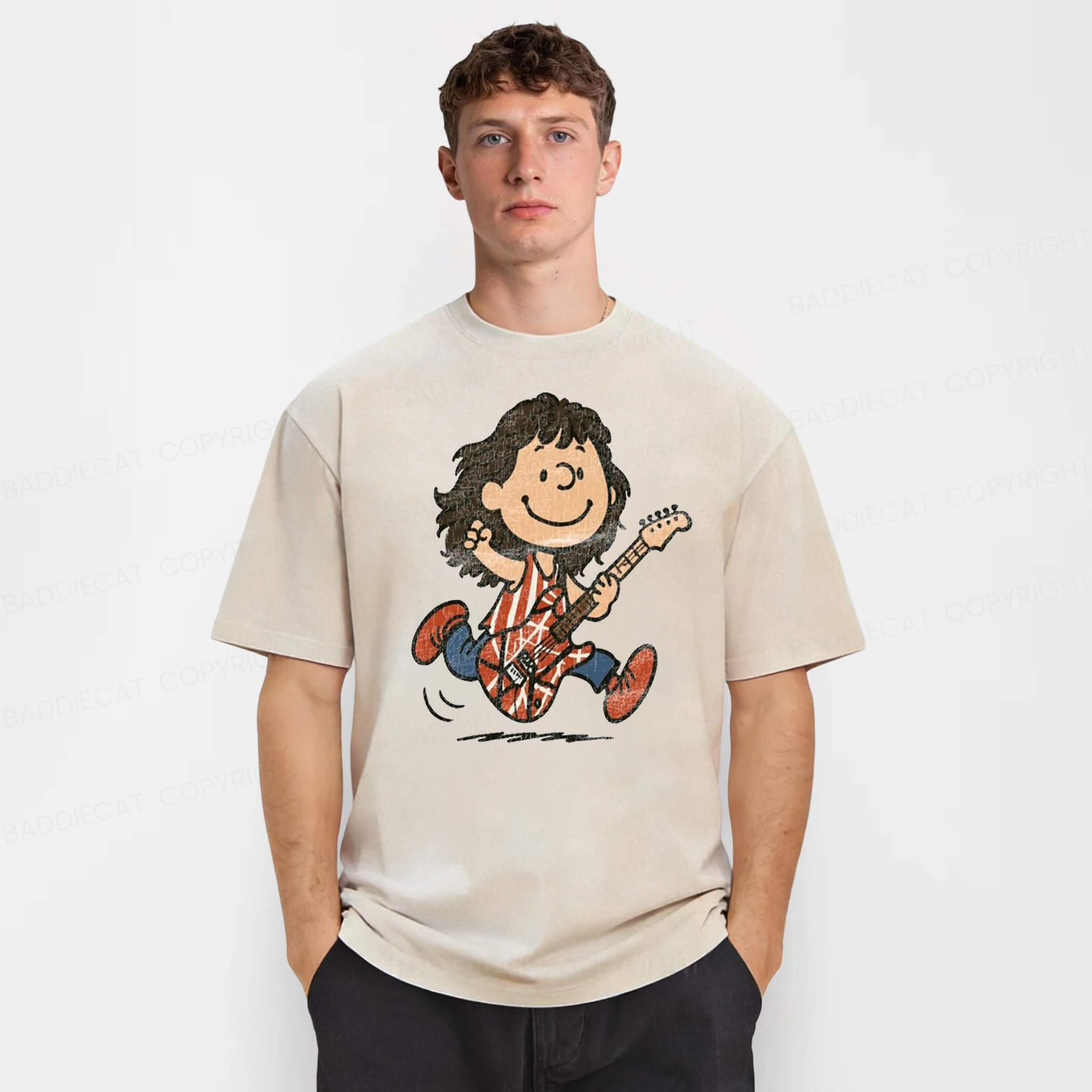 Baddiecat Charlie Van Halen Washed T-shirt