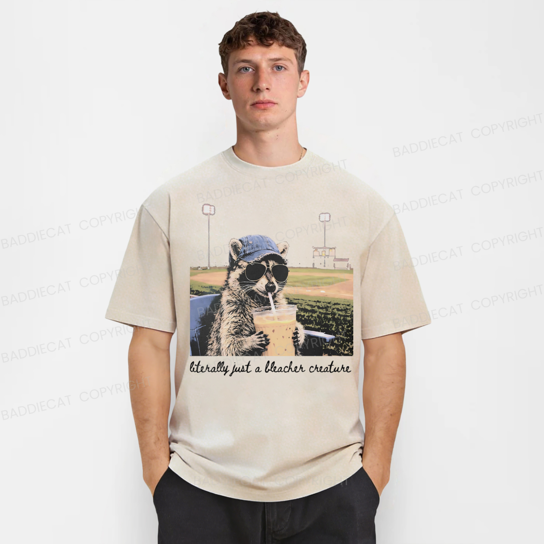 Baddiecat Literally Just a Bleacher Creature Dark Washed T-shirt