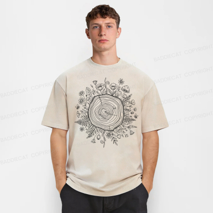 Baddiecat Botanical Tree Washed T-shirt