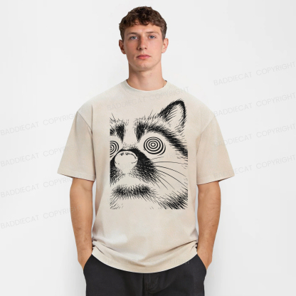 Baddiecat Funny Raccoon Meme Washed T-shirt