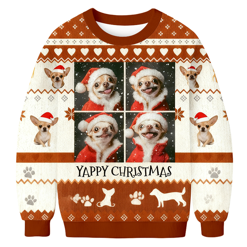 Baddiecat Yappy Christmas Christmas Ugly Sweatshirt