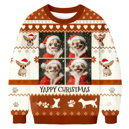 Baddiecat Yappy Christmas Christmas Ugly Sweatshirt