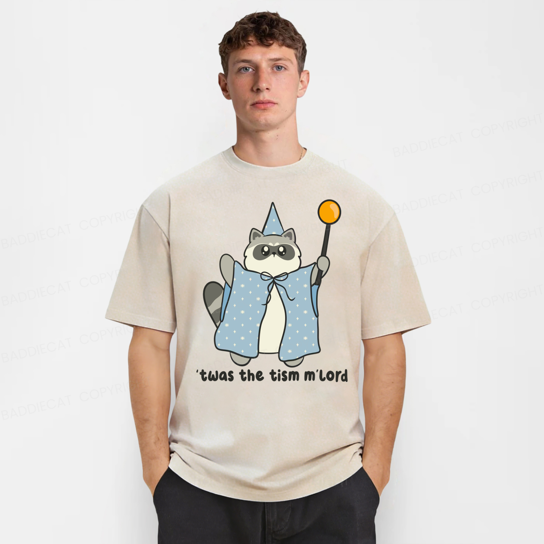 Baddiecat Twas The Tism M'lord Washed T-shirt