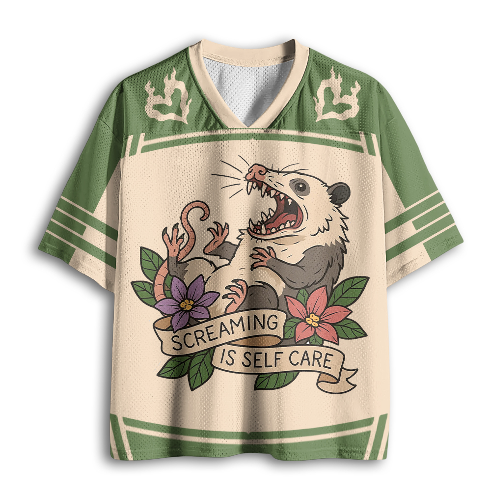 Baddiecat Screaming Is Self Care Mesh Jersey