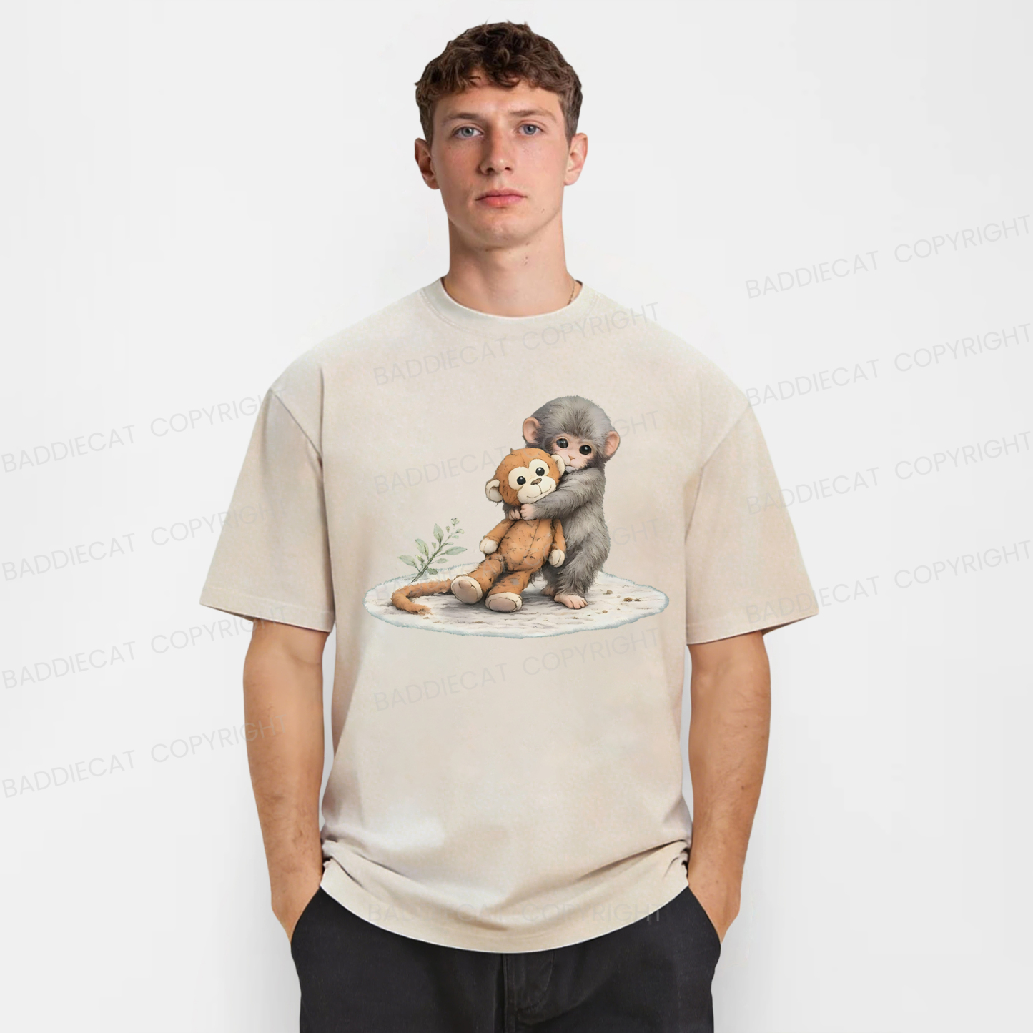 Baddiecat Baby Monkey Punch Washed T-shirt
