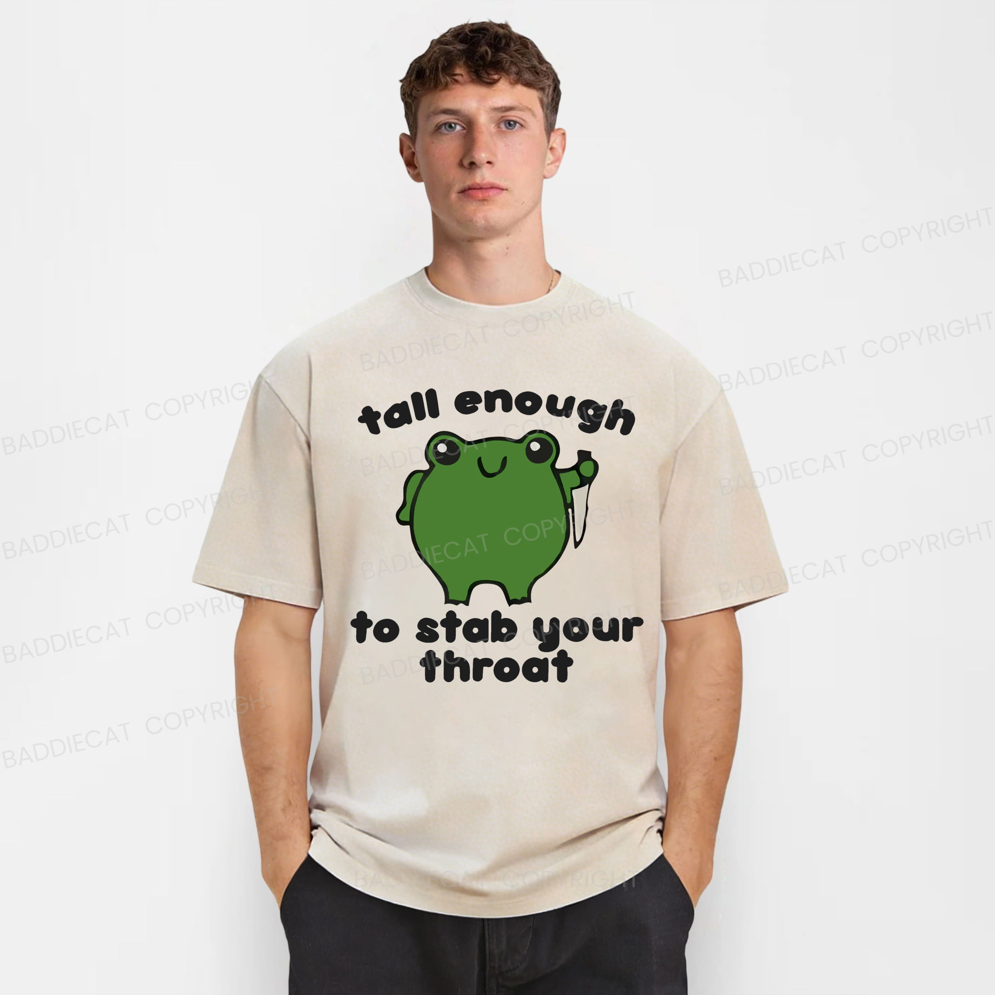 Baddiecat Frog Stab Your Throat Washed T-shirt