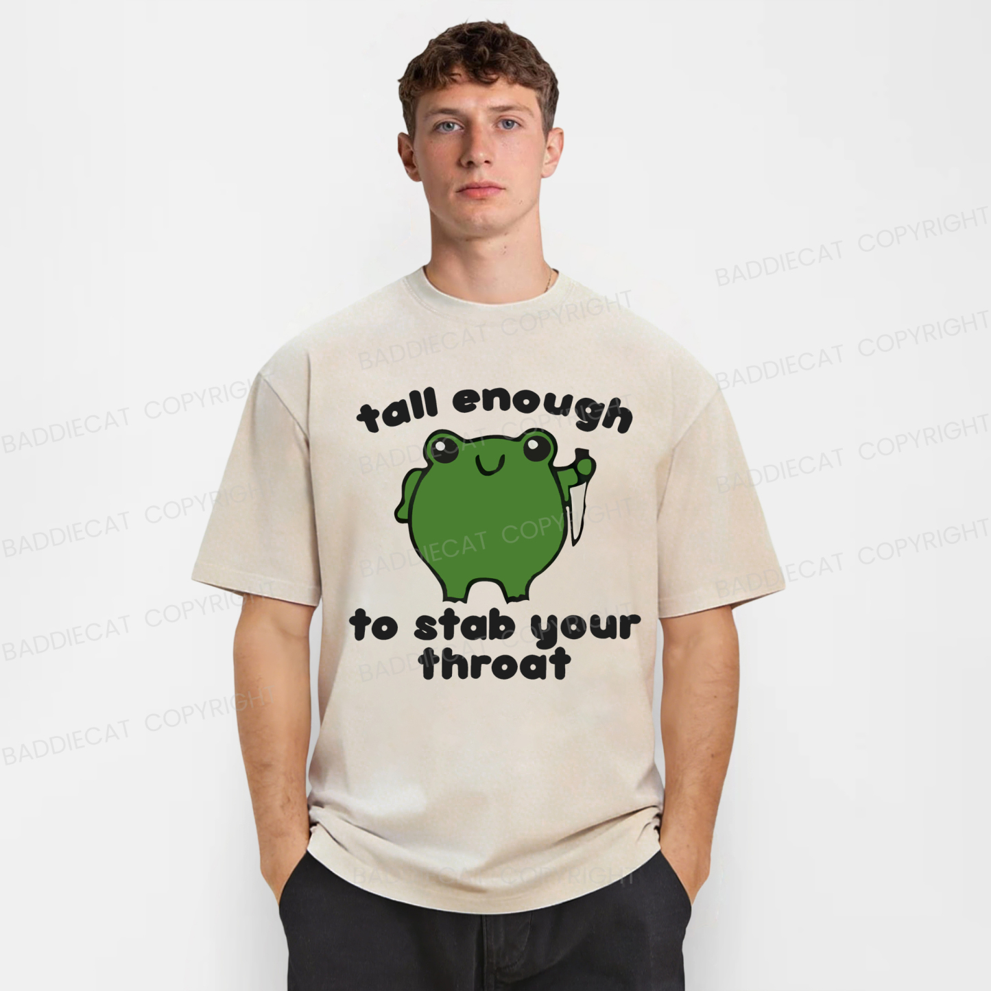 Baddiecat Frog Stab Your Throat Washed T-shirt