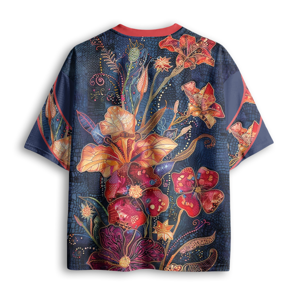 Baddiecat All-over Floral Sublimation Print Mesh Jersey