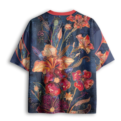 Baddiecat All-over Floral Sublimation Print Mesh Jersey