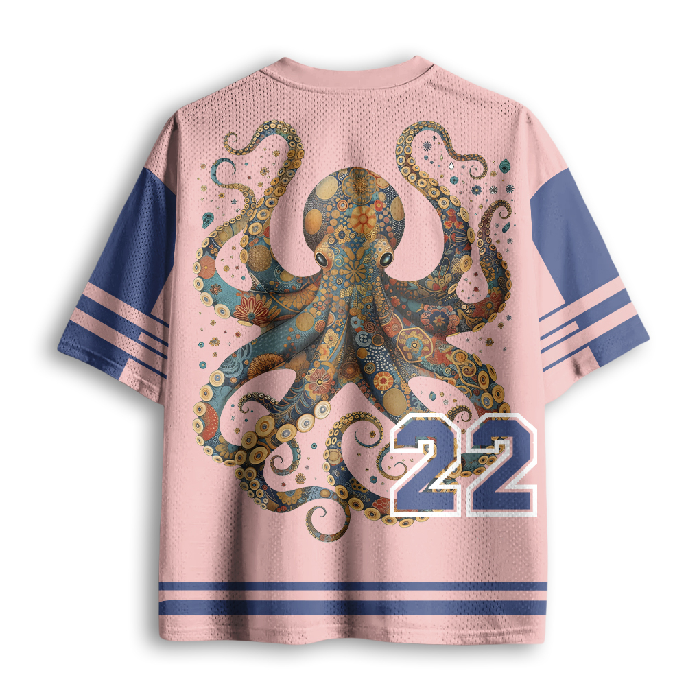 Baddiecat Illustration Of An Octopus Mesh Jersey