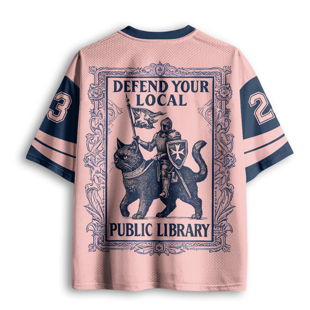 Baddiecat Defend Your Local Public Library Mesh Jersey