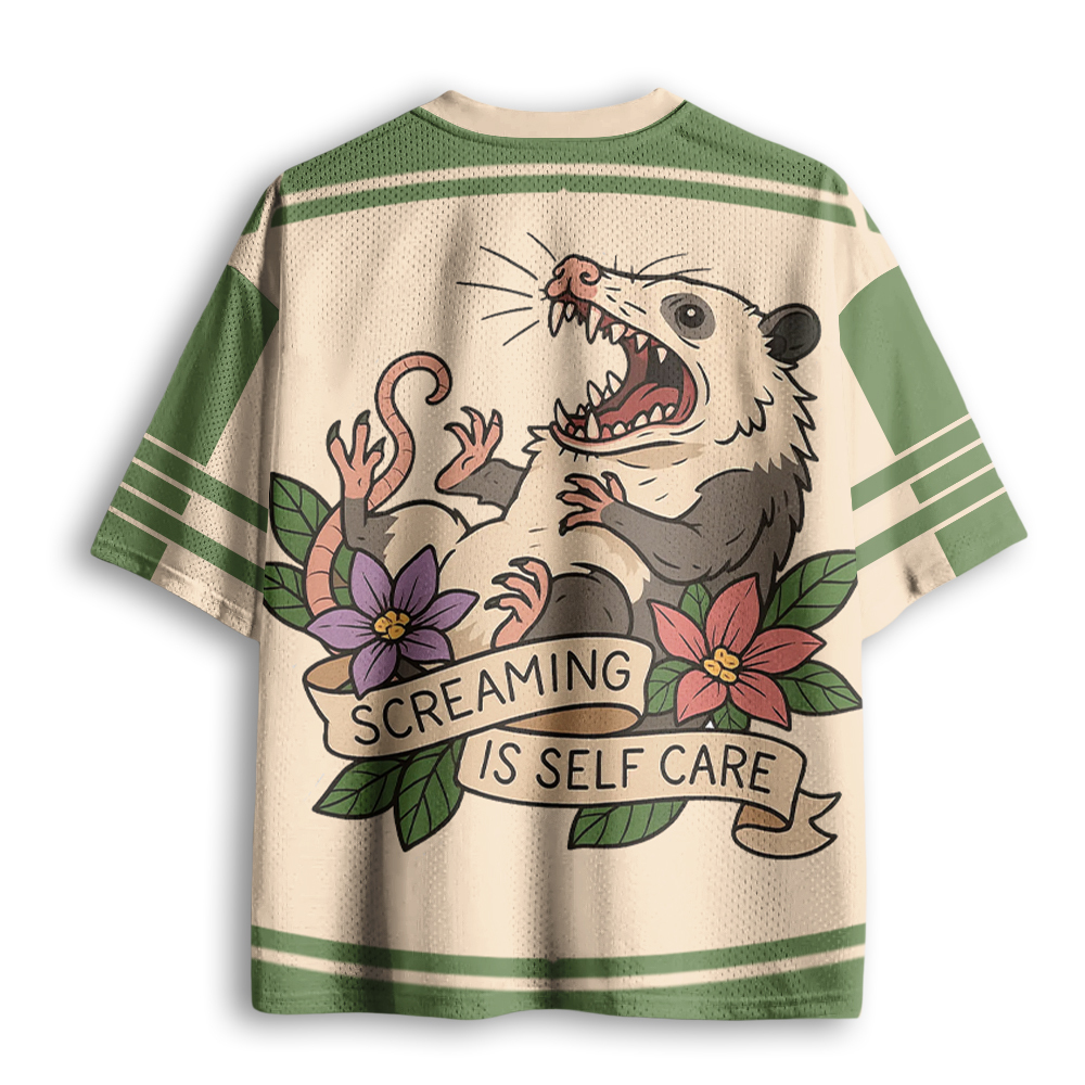 Baddiecat Screaming Is Self Care Mesh Jersey