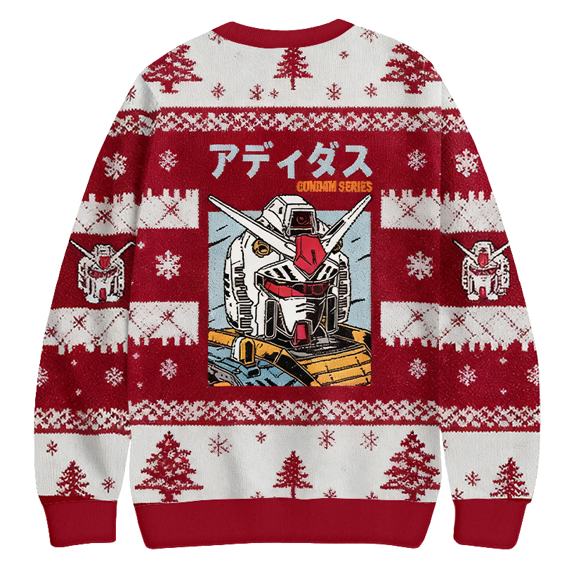 Baddiecat Adidas And Gundam Christmas Ugly Sweatshirt