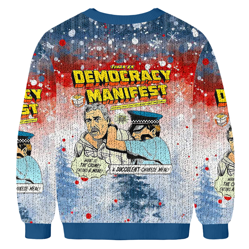 Democracy Manifest Fun Christmas Ugly Sweatshirt