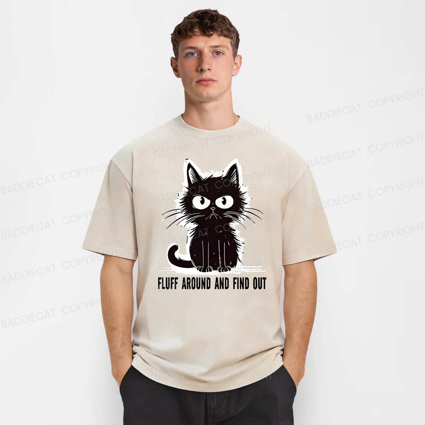 Baddiecat Fluff Around And Find Out Washed T-shirt