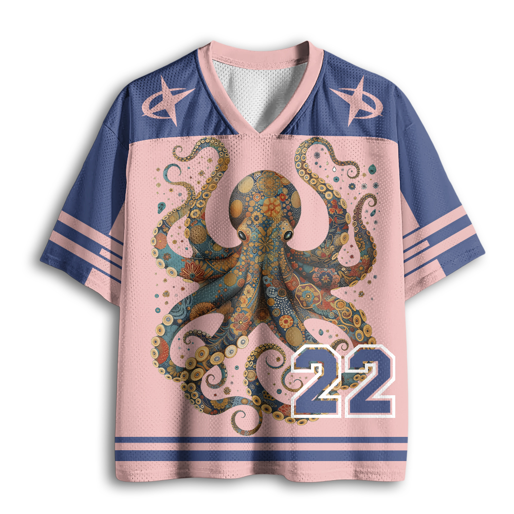 Baddiecat Illustration Of An Octopus Mesh Jersey