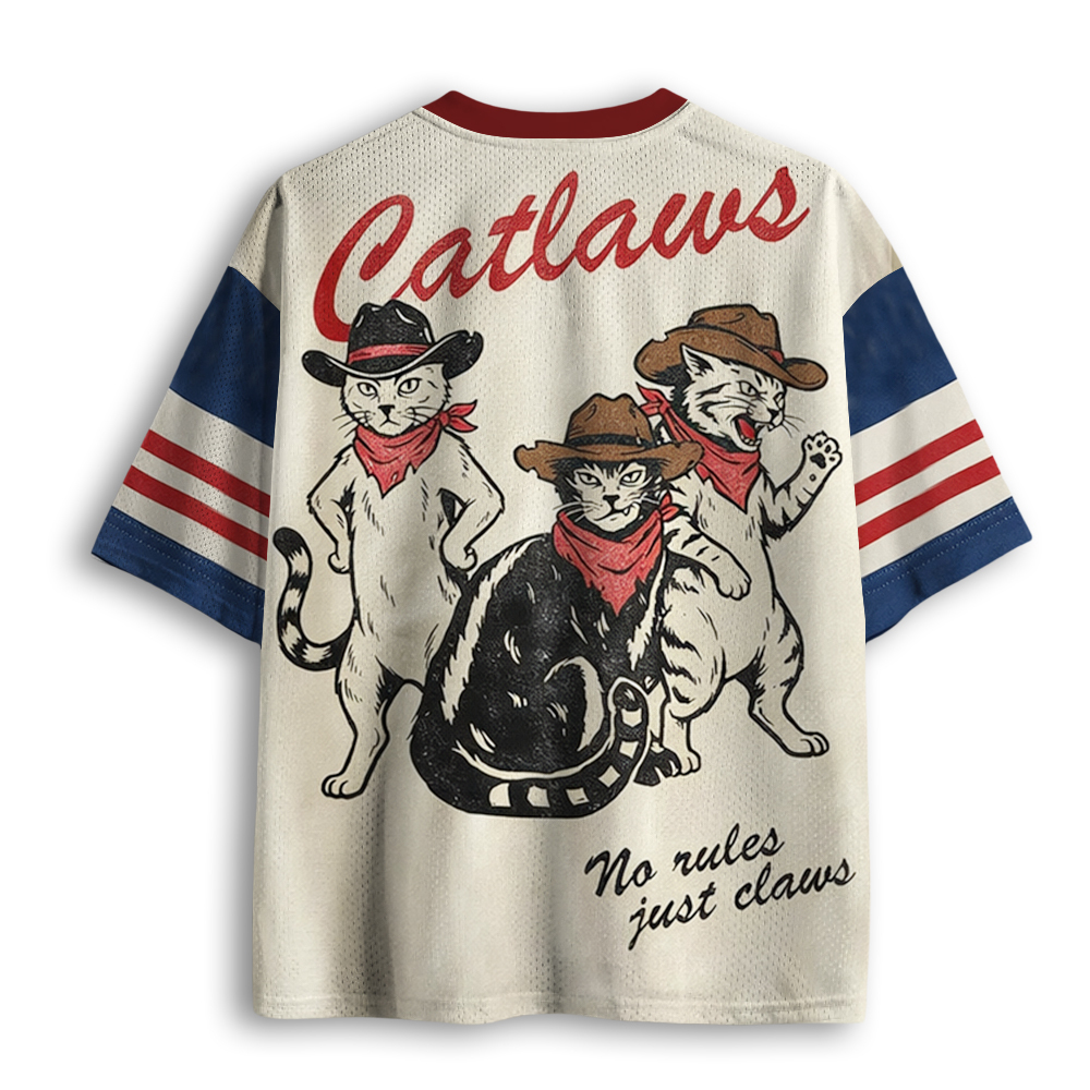 Baddiecat Vintage Cowboy Cat Mesh Jersey