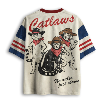 Baddiecat Vintage Cowboy Cat Mesh Jersey