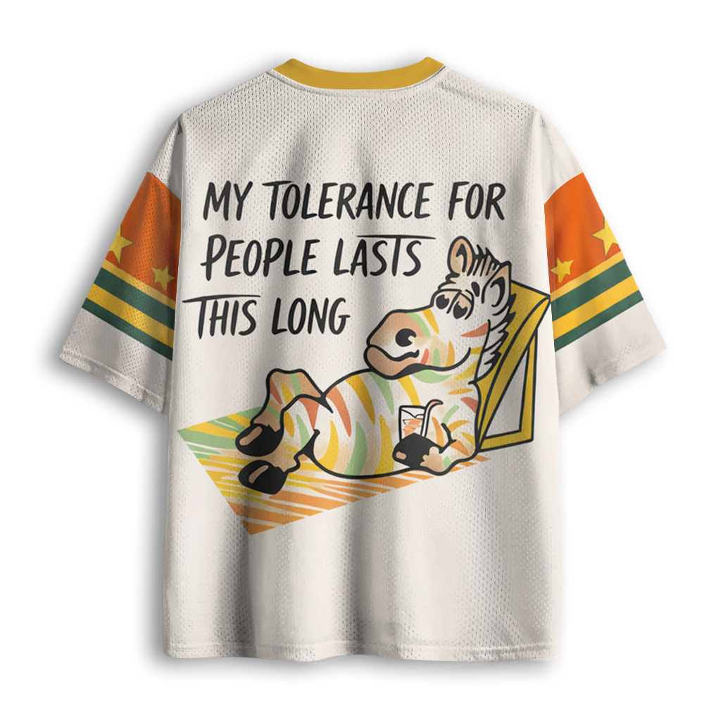 Baddiecat My Tolerance For People Lasts This Long Mesh Jersey