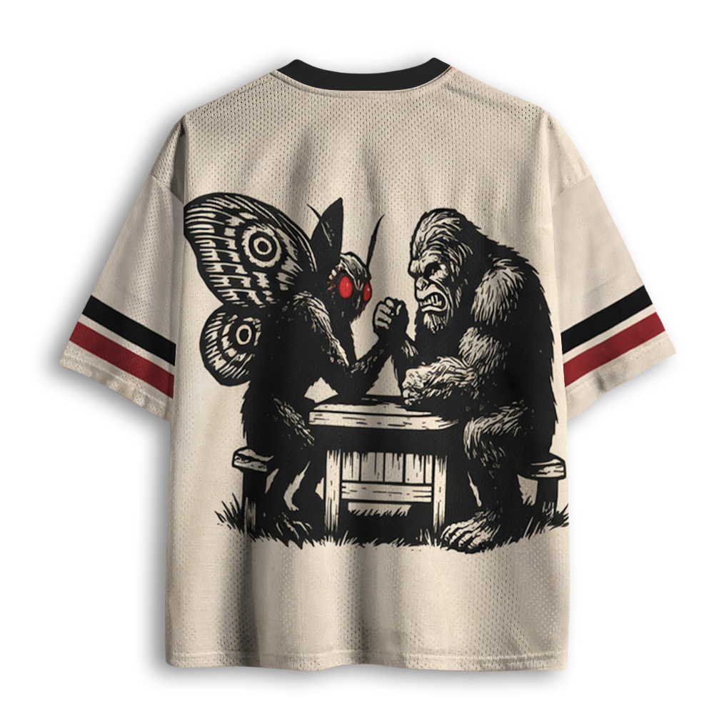 Baddiecat Bigfoot vs Mothman Mesh Jersey
