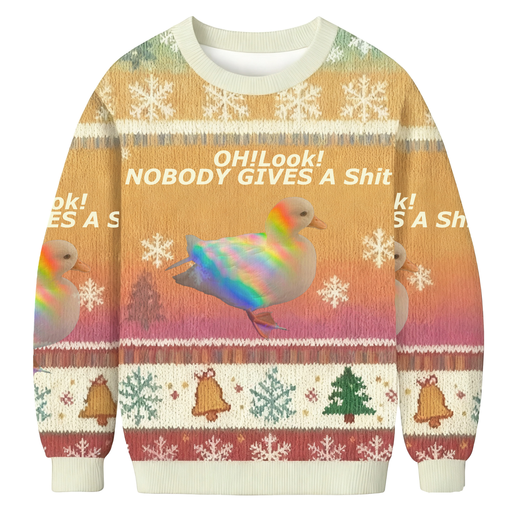 Nobody Gives A Shit Funny Duck Ugly Sweatshirt
