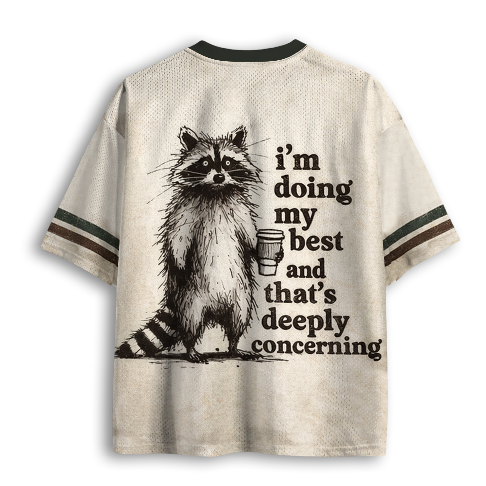 Baddiecat I’m Doing My Best Raccoon Mesh Jersey