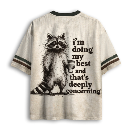 Baddiecat I’m Doing My Best Raccoon Mesh Jersey