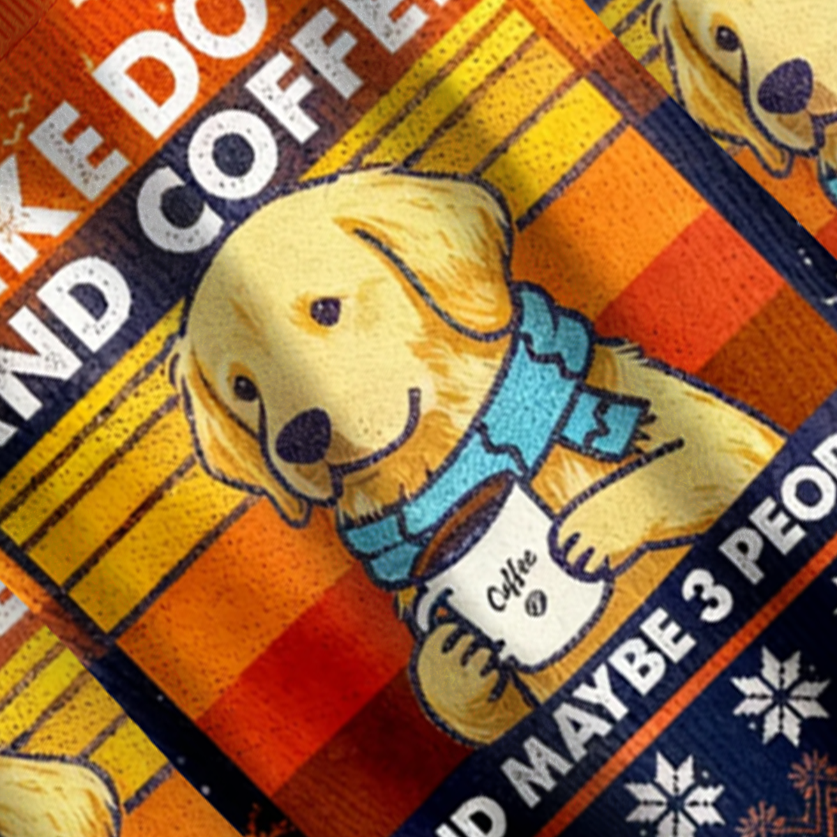 Baddiecat I Like Dogs And Coffee And Maybe 3 People Christmas Ugly Sweatshirt
