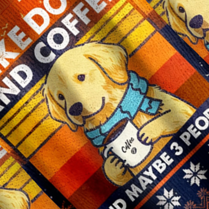 Baddiecat I Like Dogs And Coffee And Maybe 3 People Christmas Ugly Sweatshirt