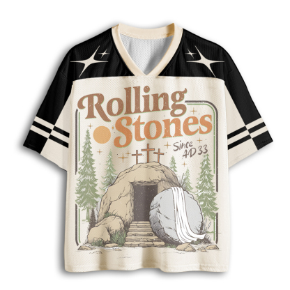 Baddiecat Christian Easter Rolling Stones Mesh Jersey