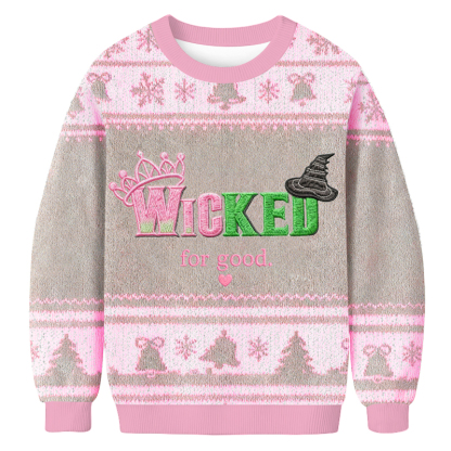 Baddiecat Wicked For Good Christmas Ugly Sweatshirt