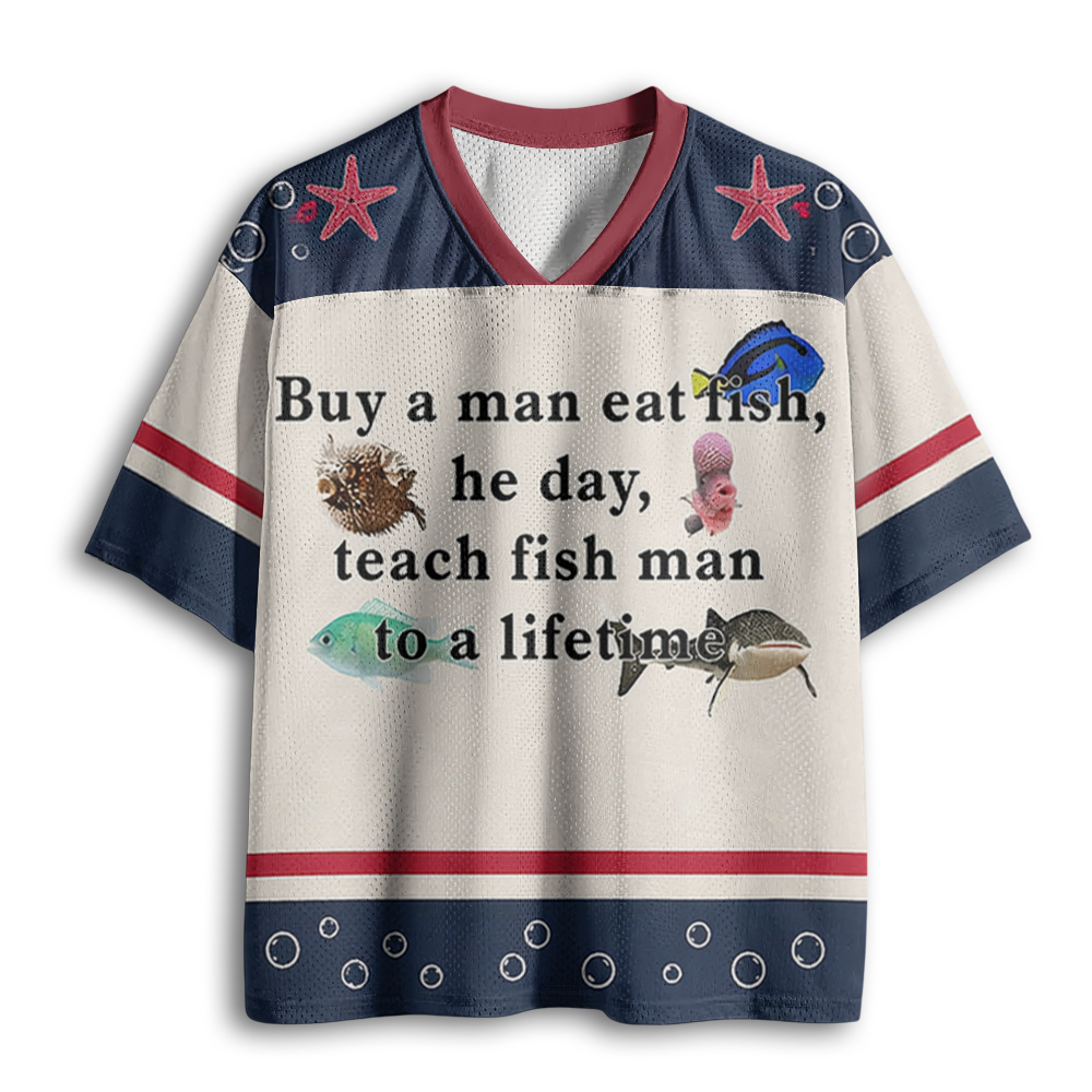 Baddiecat Teach Fish Man To A Lifetime Mesh Jersey
