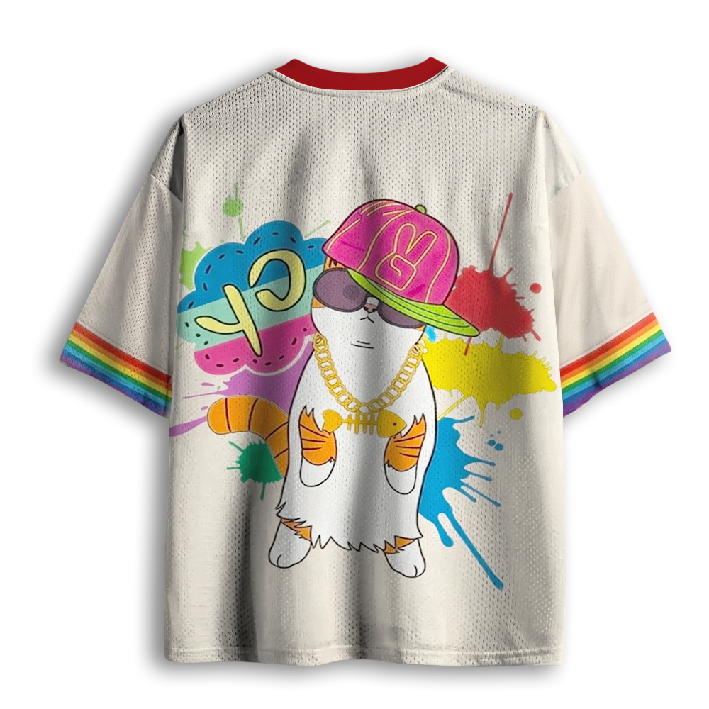 Baddiecat Hip Hop Cat Mesh Jersey