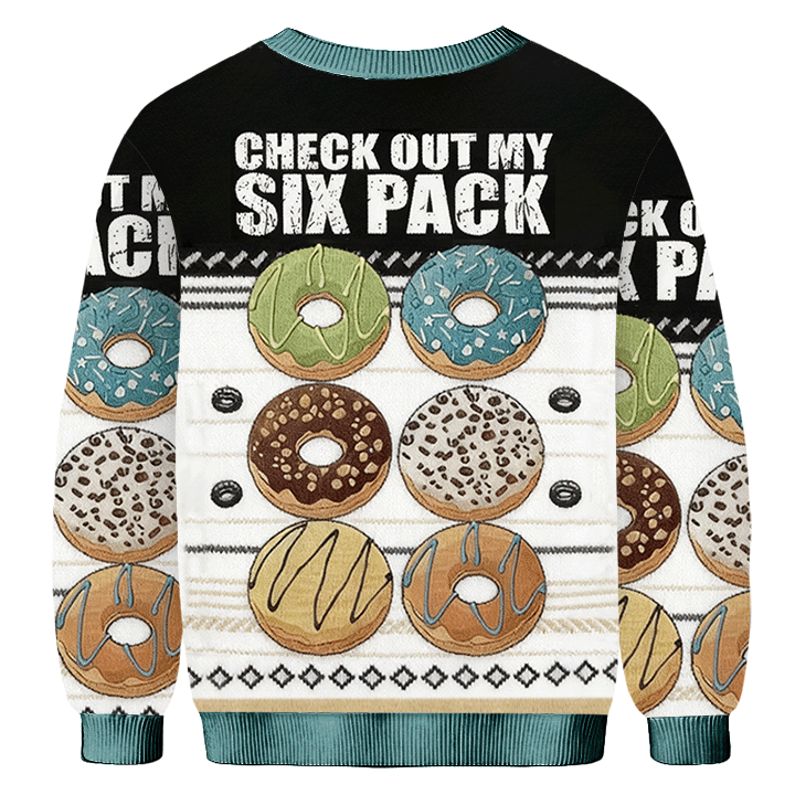 Baddiecat Donut Check Out My Six Pack Ugly Sweatshirt