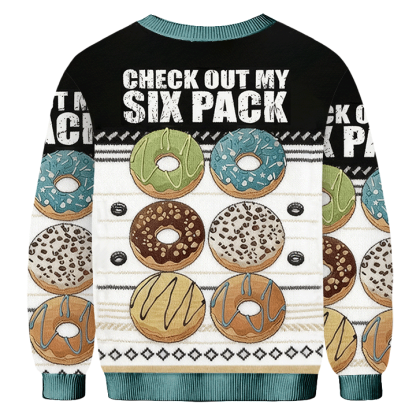 Baddiecat Donut Check Out My Six Pack Ugly Sweatshirt