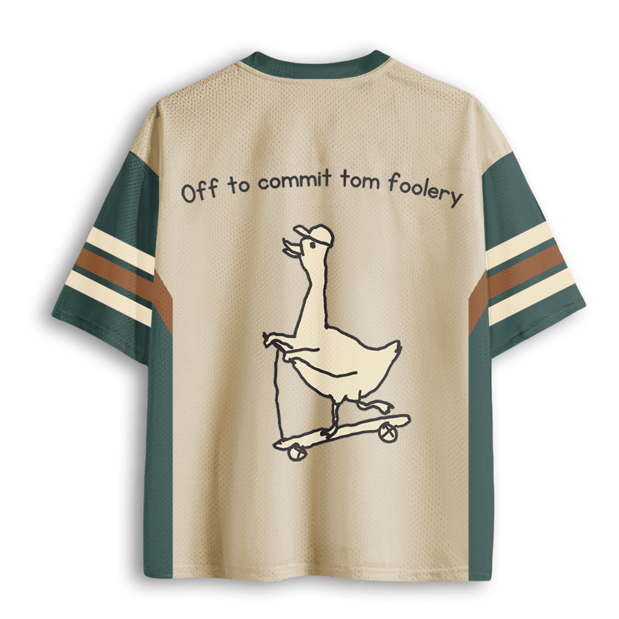 Baddiecat Off To Commit Tom Foolery Goose Funny Mesh Jersey
