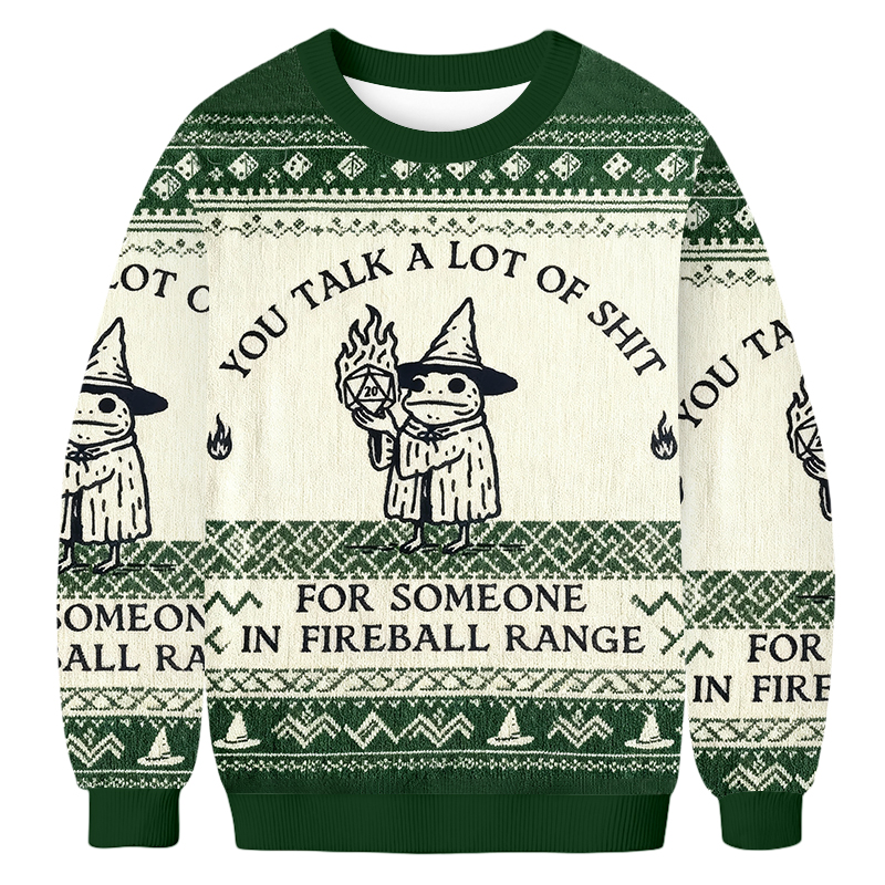 Baddiecat Frog Wizard You Talk A Lot Of Shit Ugly Sweatshirt