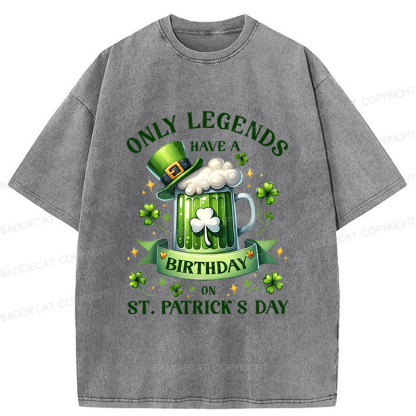 Baddiecat St. Patrick's Day Birthday Washed T-shirt