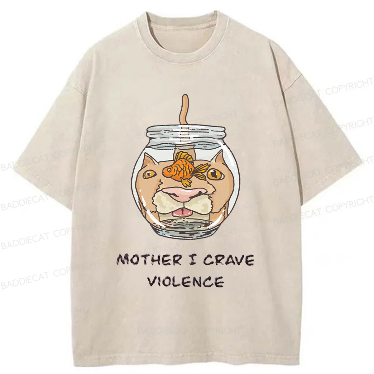 Baddiecat Mother I Crave Violence Washed T-shirt
