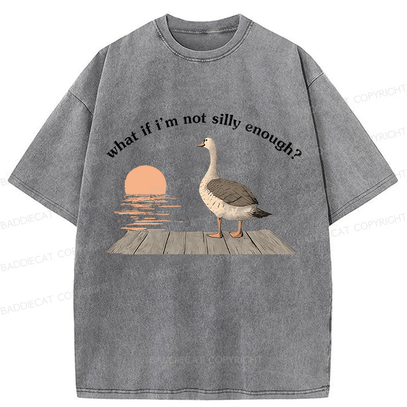Baddiecat Funny Goose Washed T-shirt