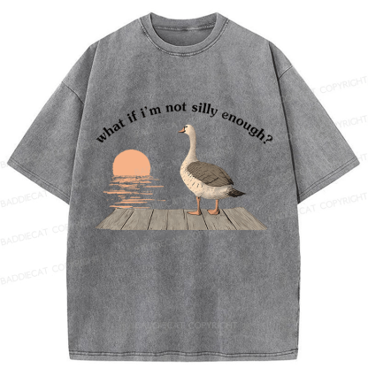 Baddiecat Funny Goose Washed T-shirt