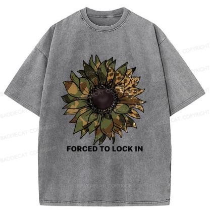 Baddiecat Camo Sunflower Washed T-shirt