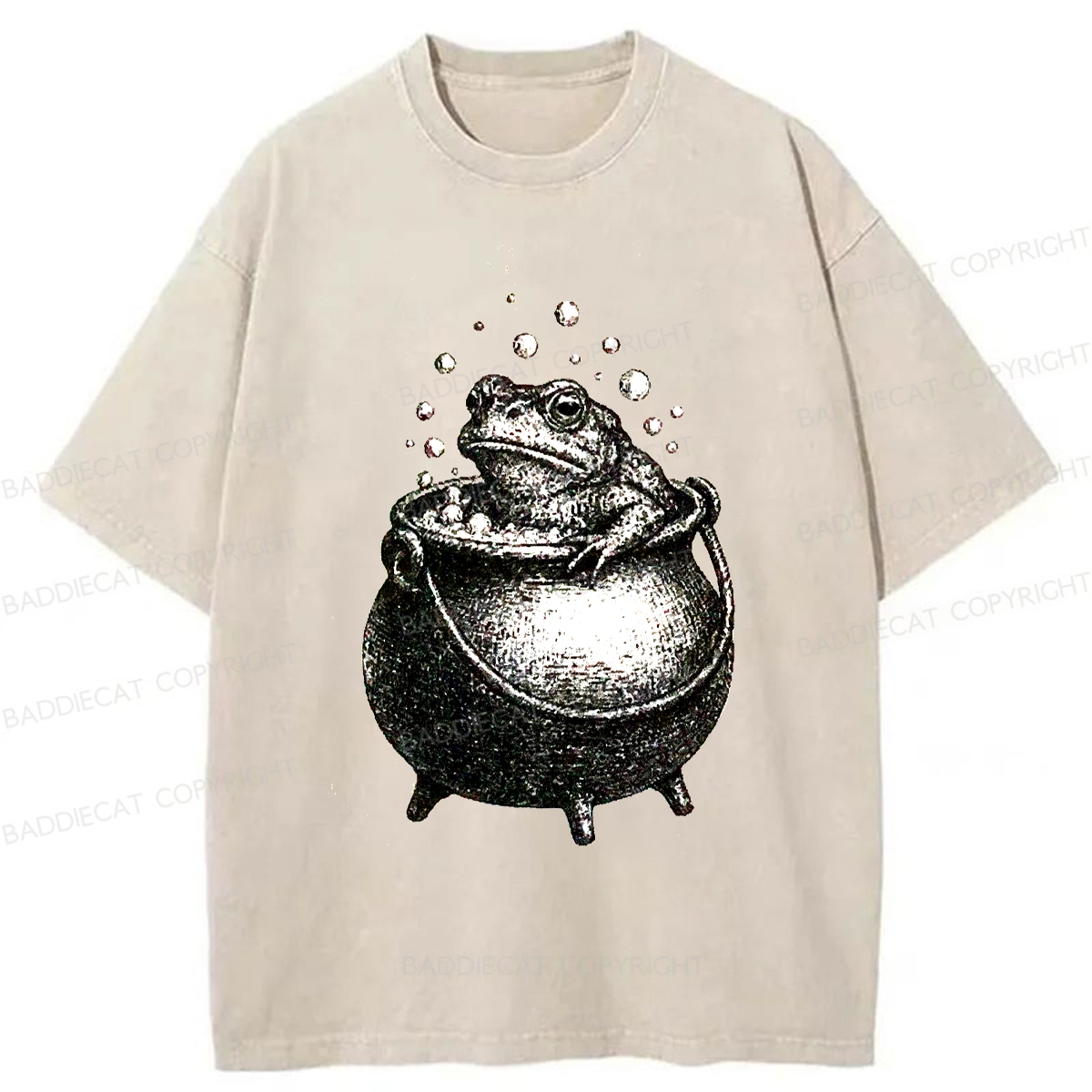 Baddiecat Witchy Frog Washed T-shirt