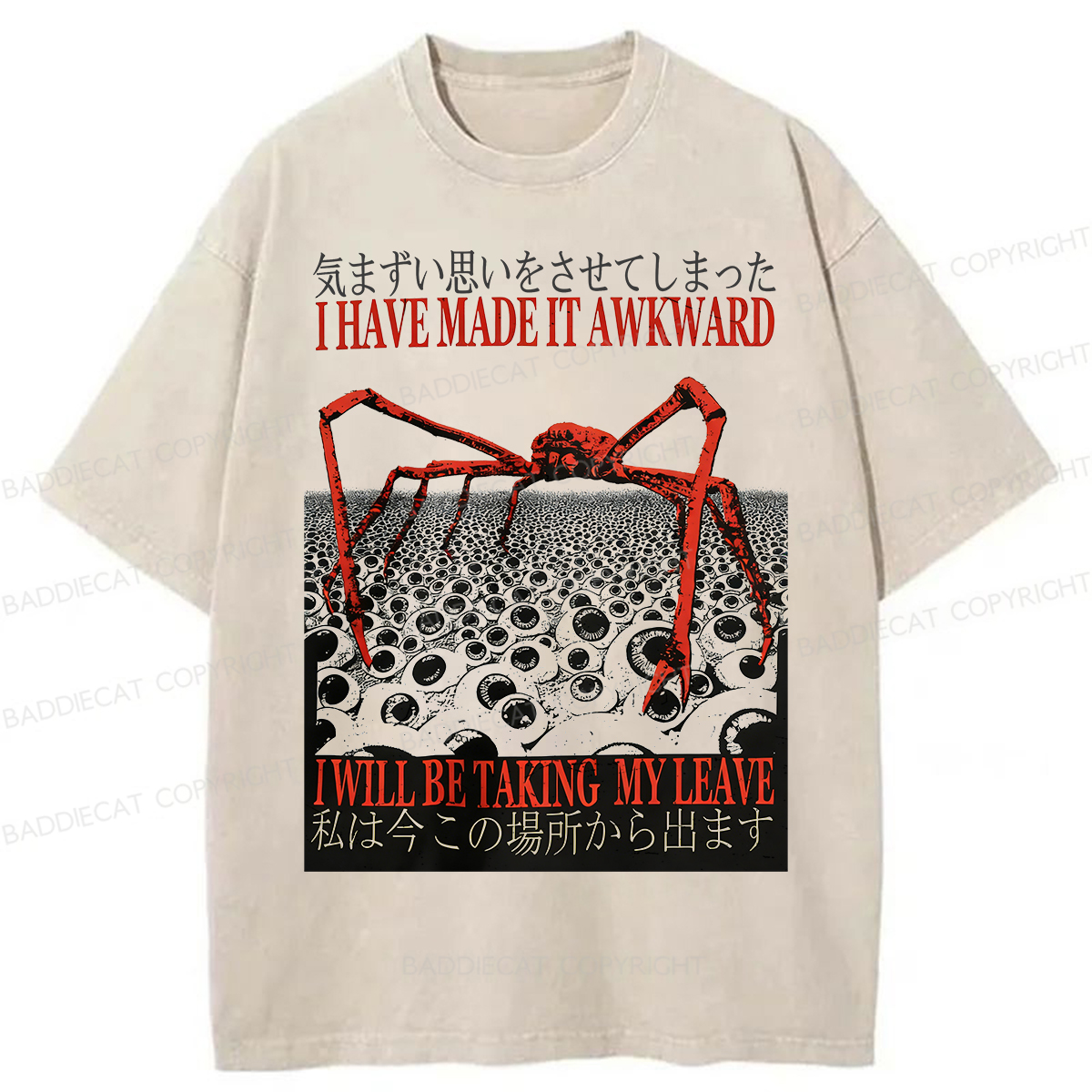 Baddiecat Japanese Spider Crab Washed T-shirt