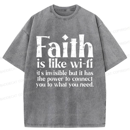 Baddiecat Jesus Christian Faith Washed T-shirt