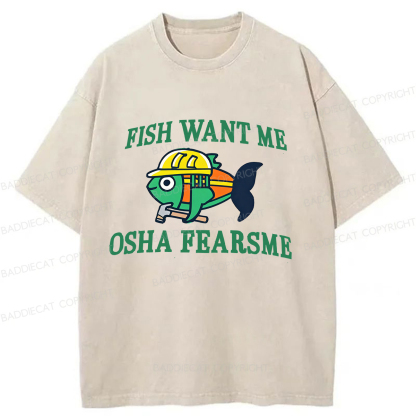 Baddiecat Charming Safe Fish Washed T-shirt